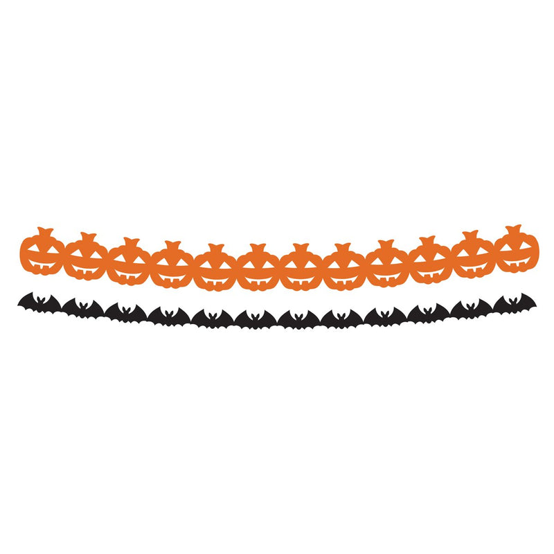 Papieren Slinger Pompoenen & Vleermuizen Halloween – 2 × 2 m