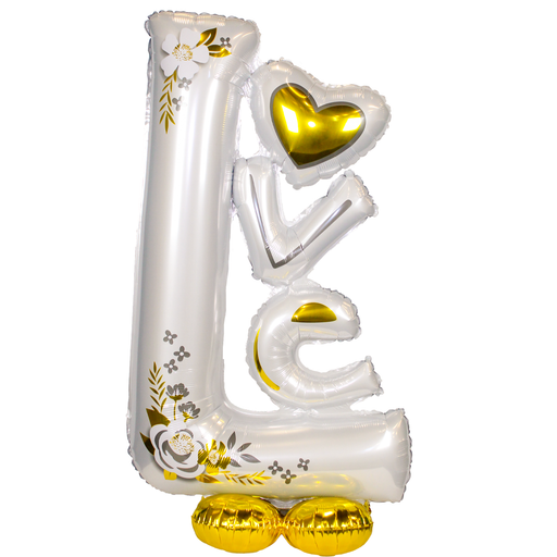 Folieballon LOVE Wit/Goud - 120 cm
