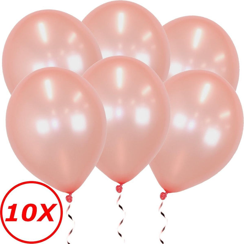 10 metallic roségoud latex ballonnen van 34 cm