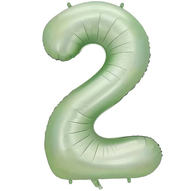 Folie Cijferballon 2 Mintgroen – 86 cm
