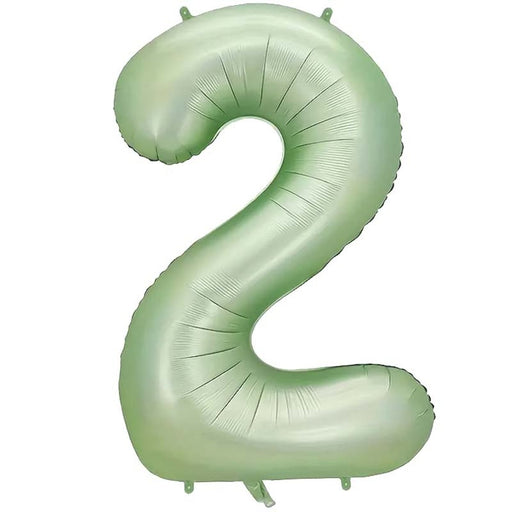 Folie Cijferballon 2 Mintgroen – 86 cm