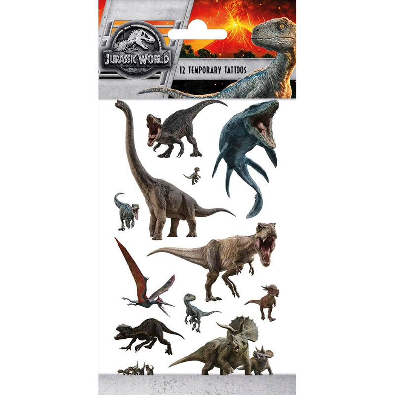 Jurassic World Plaktattoos – 12 Stuks