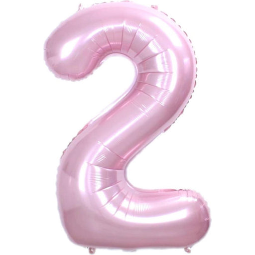 Cijferballon 2 roze - 86 cm