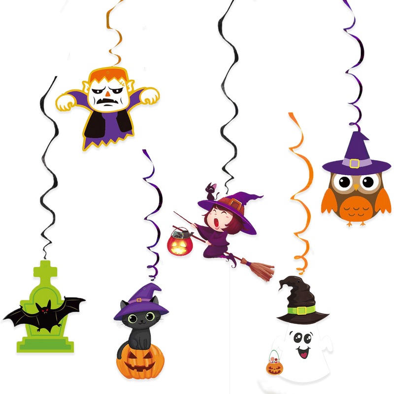 Hangdecoratie Halloween Heksen multicolor – 6 stuks – 70 cm