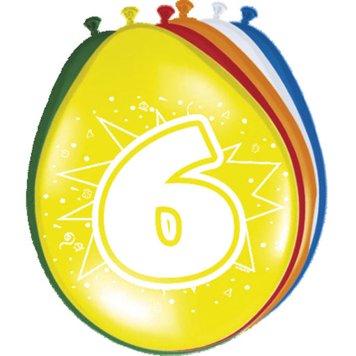 Latex Ballonnen 6 Jaar Multicolor – 8 Stuks