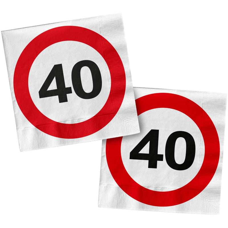 Servetten Verkeersbord 40 Jaar