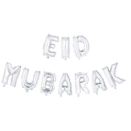 Eid Mubarak Folieballonletters Zilver
