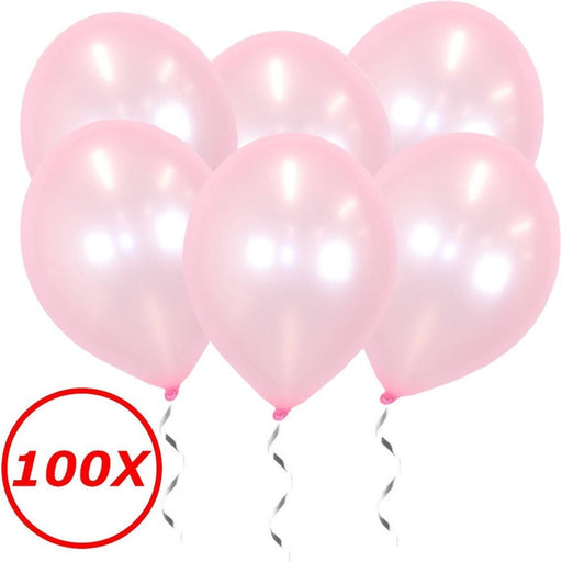 Metallic Latex Ballonnen Roze 34 cm – 100 Stuks