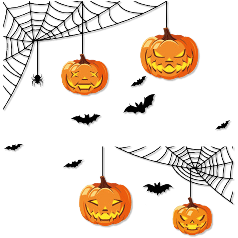 Halloween Raamstickers Pompoenen multicolor – 22 stuks – 2 vellen van 20 x 30 cm