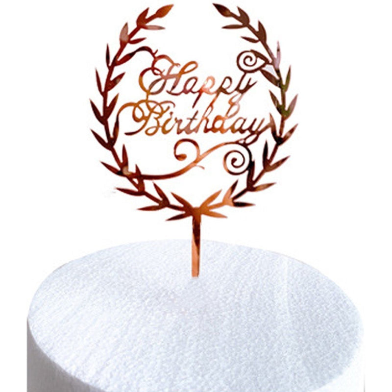 Taarttopper Happy Birthday Roségoud – Krans