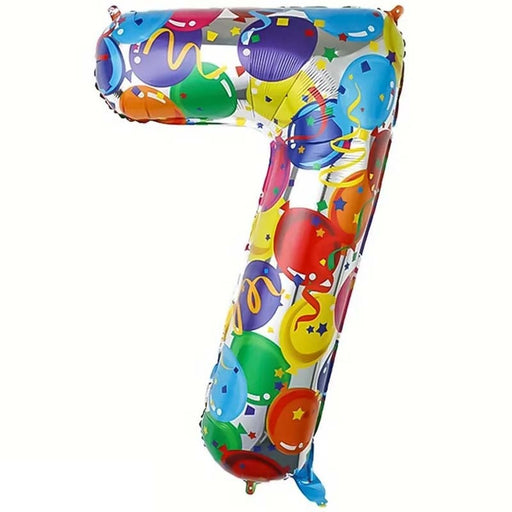 Folie Cijferballon 7 Multicolor Ballonnenprint – 86 cm
