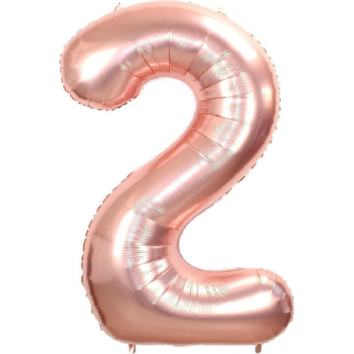 Cijferballon 2 roségoud - 36 cm
