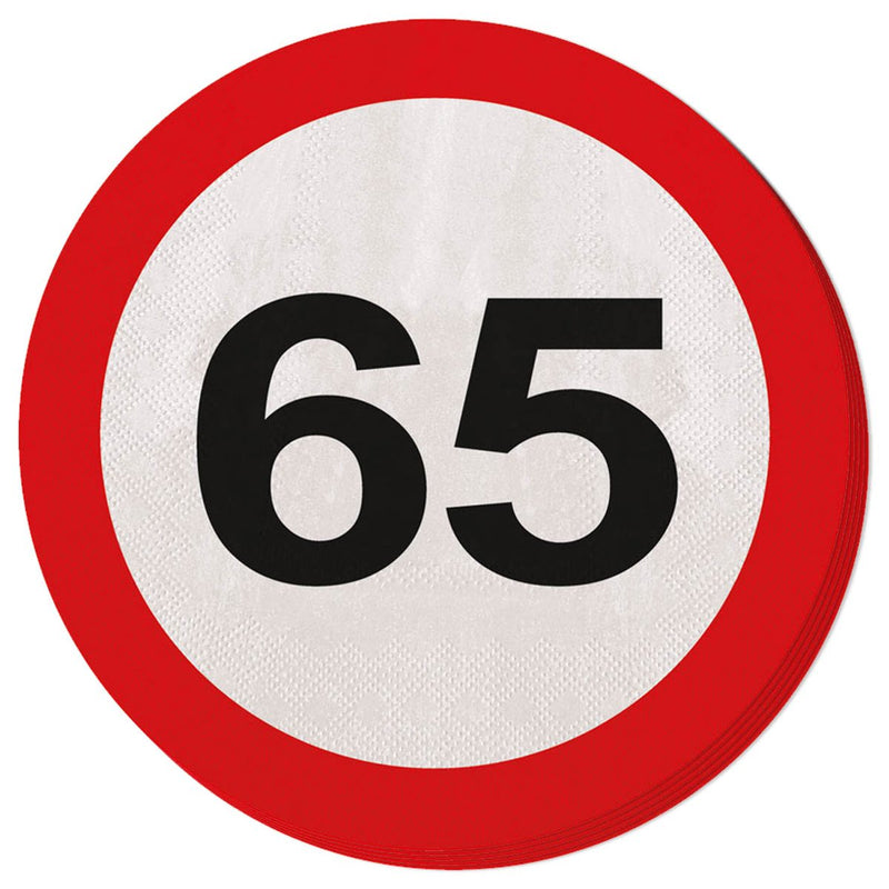 Servetten Verkeersbord 65 Jaar