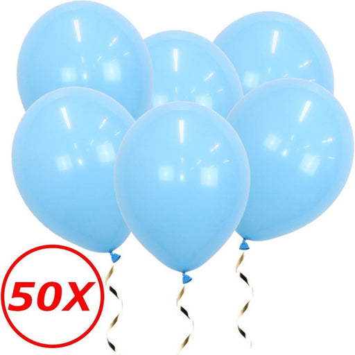 50 babyblauw latex ballonnen van 34 cm