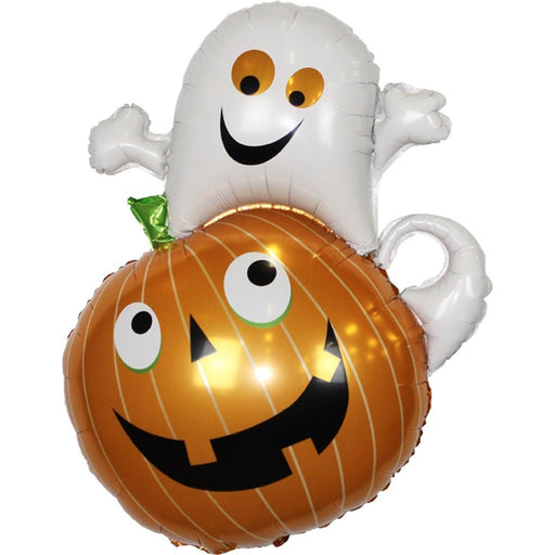 Folieballon Pompoen met Spook – 90 x 60 cm