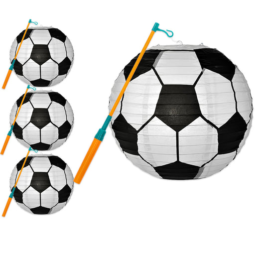 Lampionnenset Voetbal met lampionstokken – 4 stuks – 30 cm
