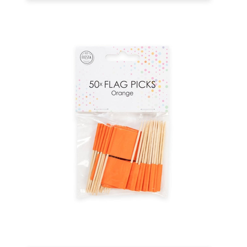Oranje Vlaggenprikkers – 50 Stuks