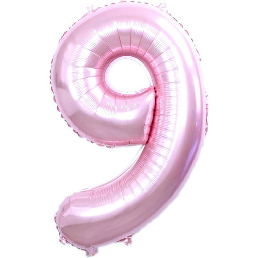 Cijferballon 9 roze - 36 cm