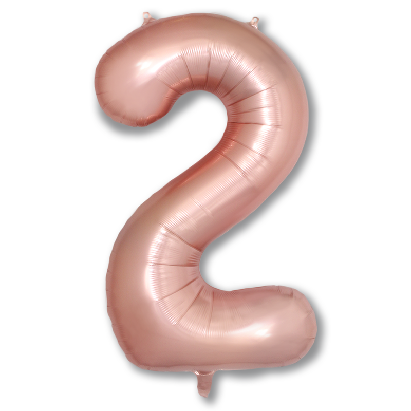 Cijferballon 2 roségoud - 86 cm