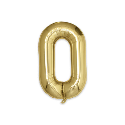 Folie Cijferballon 0 champagnegoud – 86 cm