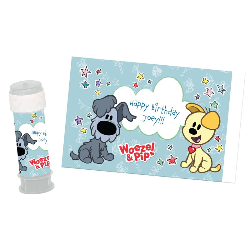 Woezel & Pip Bellenblaasstickers – 11 × 6,8 cm – 6 Stuks