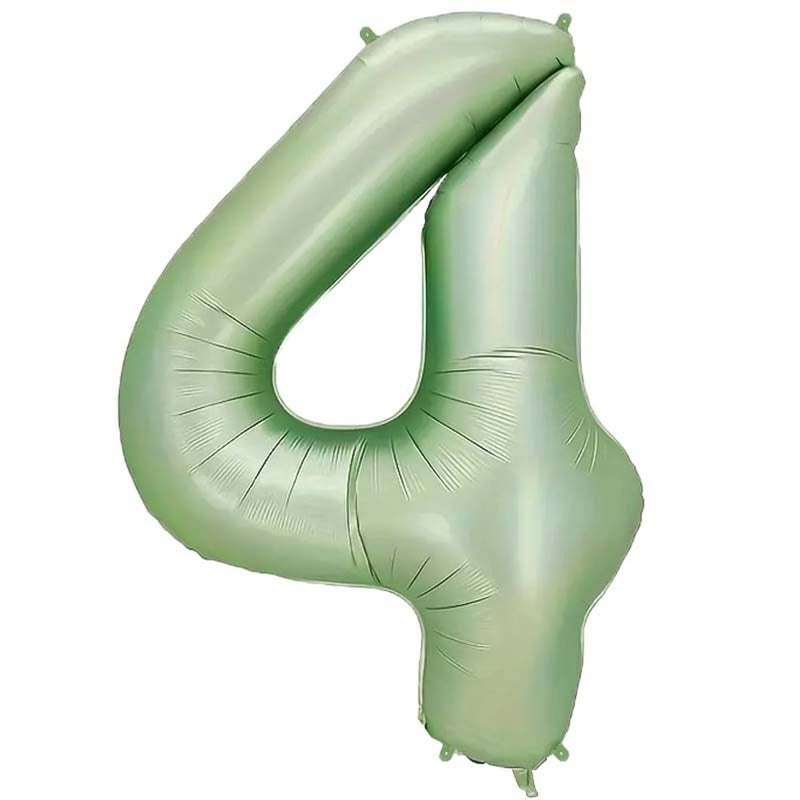 Folie Cijferballon 4 Mintgroen – 86 cm