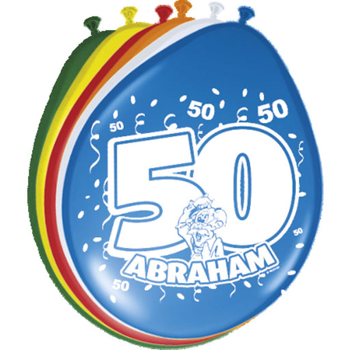 Latex Ballonnen Abraham 50 Jaar – 8 Stuks
