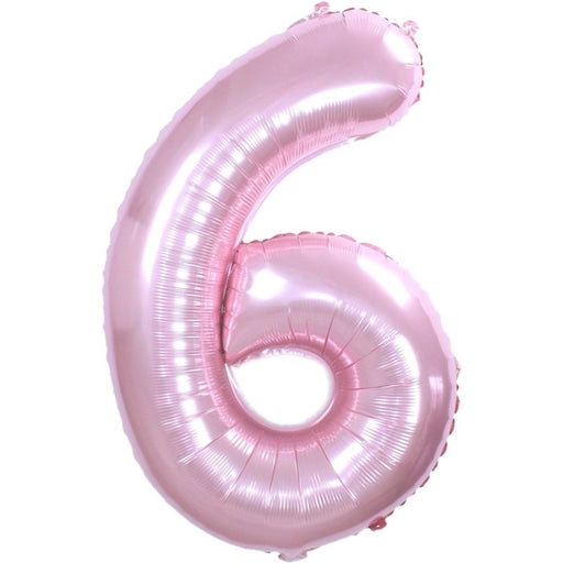 Folie Cijferballon 6 Roze 70 cm