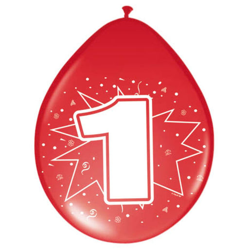 Latex Ballonnen 1 Jaar Multicolor – 8 Stuks