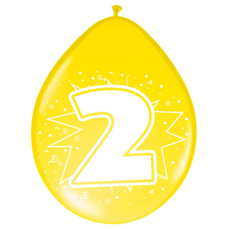 Latex Ballonnen 2 Jaar Multicolor – 8 Stuks