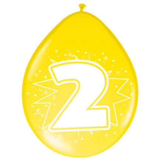 Latex Ballonnen 2 Jaar Multicolor – 8 Stuks