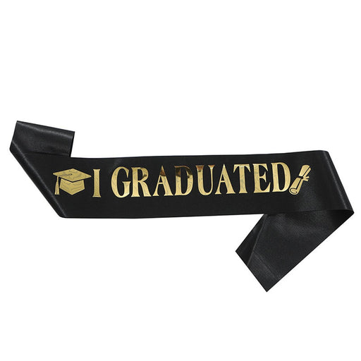 Afstudeersjerp I Graduated Zwart/Goud - 80 cm