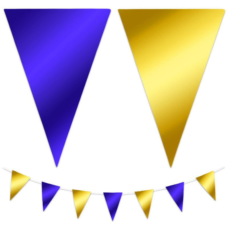 Folie Vlaggenlijn Donkerblauw/Goud – 10 m