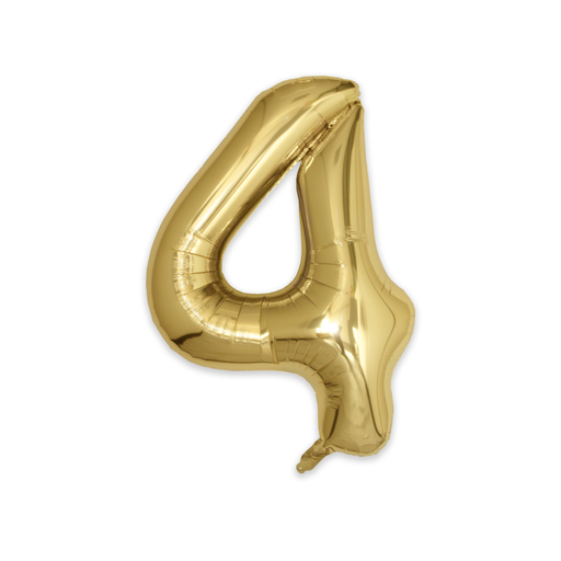 Folie Cijferballon 4 champagnegoud – 86 cm