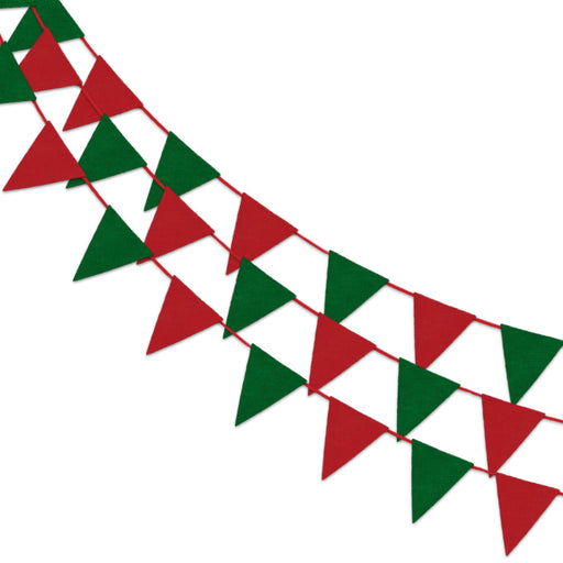 Kerst Vlaggenlijn Driehoek Groen/Rood/Wit – 200 cm