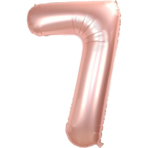 Cijferballon 7 roségoud - 36 cm