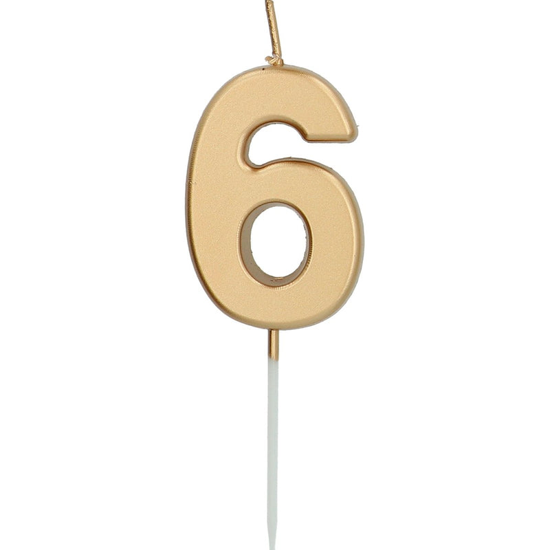 Cijferkaars 6 Goud – 5 cm