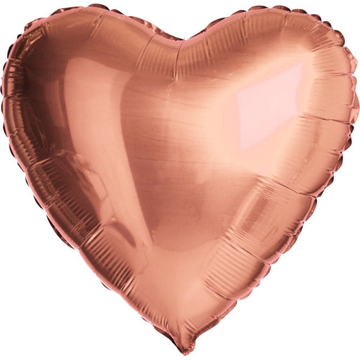 Folieballon Hart Roségoud - 70 x 60 cm