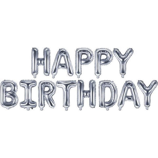 Folieballon Happy Birthday Zilver 36 cm