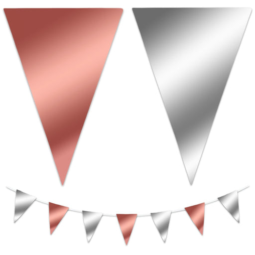 Folie Vlaggenlijn Roségoud/Zilver – 10 m
