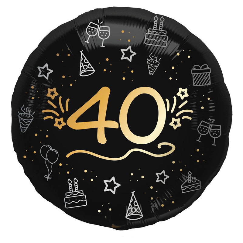 Shining Glam Folieballon 40 Jaar – 45 cm
