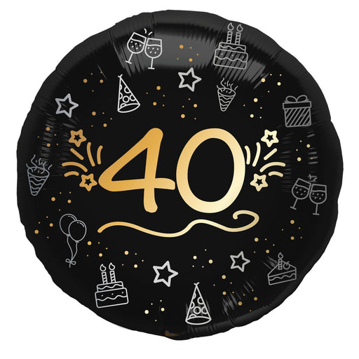 Shining Glam Folieballon 40 Jaar – 45 cm