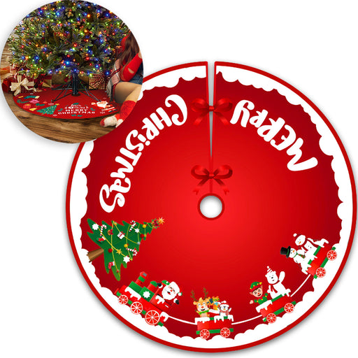 Kerstboomrok Merry Christmas Rood - 90 cm