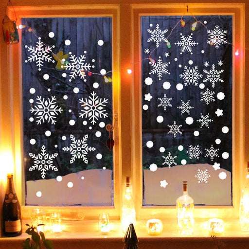 Kerst Raamstickers Sneeuwvlokken En Sneeuwrand Wit – 84 Stuks