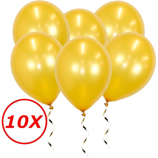 10 metallic goud latex ballonnen van 34 cm