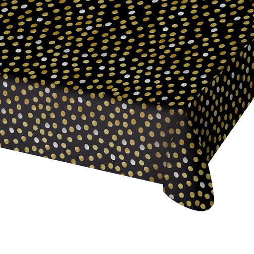 Tafelkleed Zwart/Goud Met Confetti