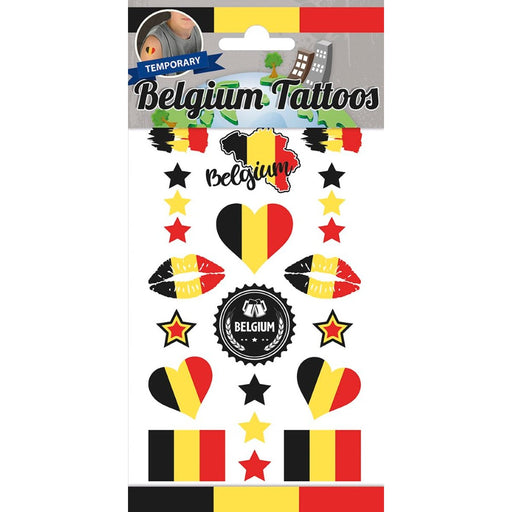 België Plaktattoos Zwart/Geel/Rood