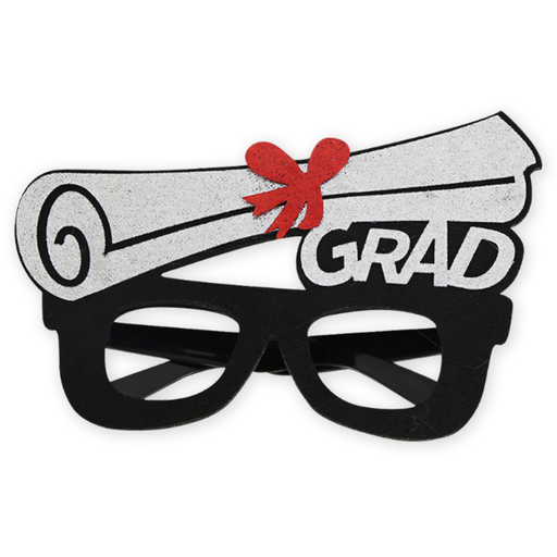 Afstudeerbril Diploma GRAD zwart/wit – 17 x 12 cm