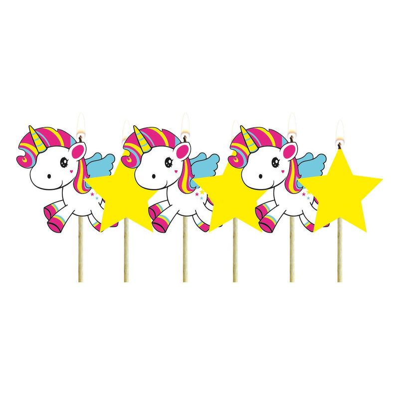 Unicorn Taartkaarsjes – 6 Stuks