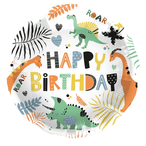 Dino Roar Folieballon Happy Birthday